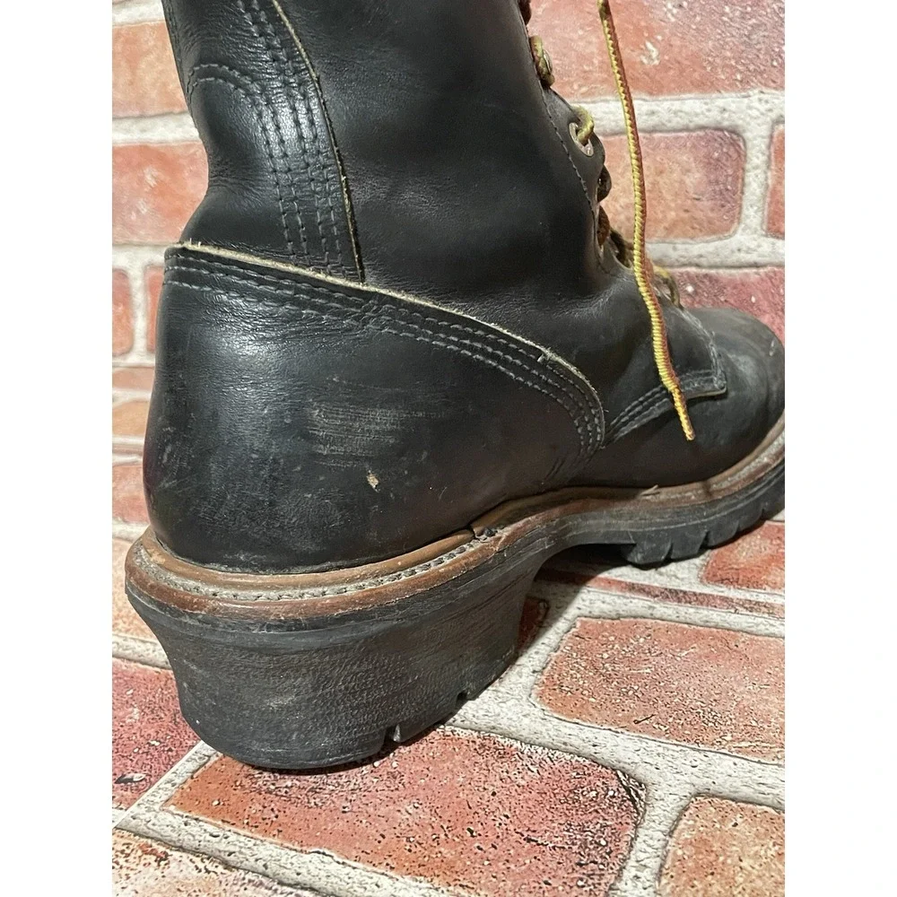 Red Wing 699 Wildland Fire Fighter Logger Black Leather Boots Men's Size 8.5C